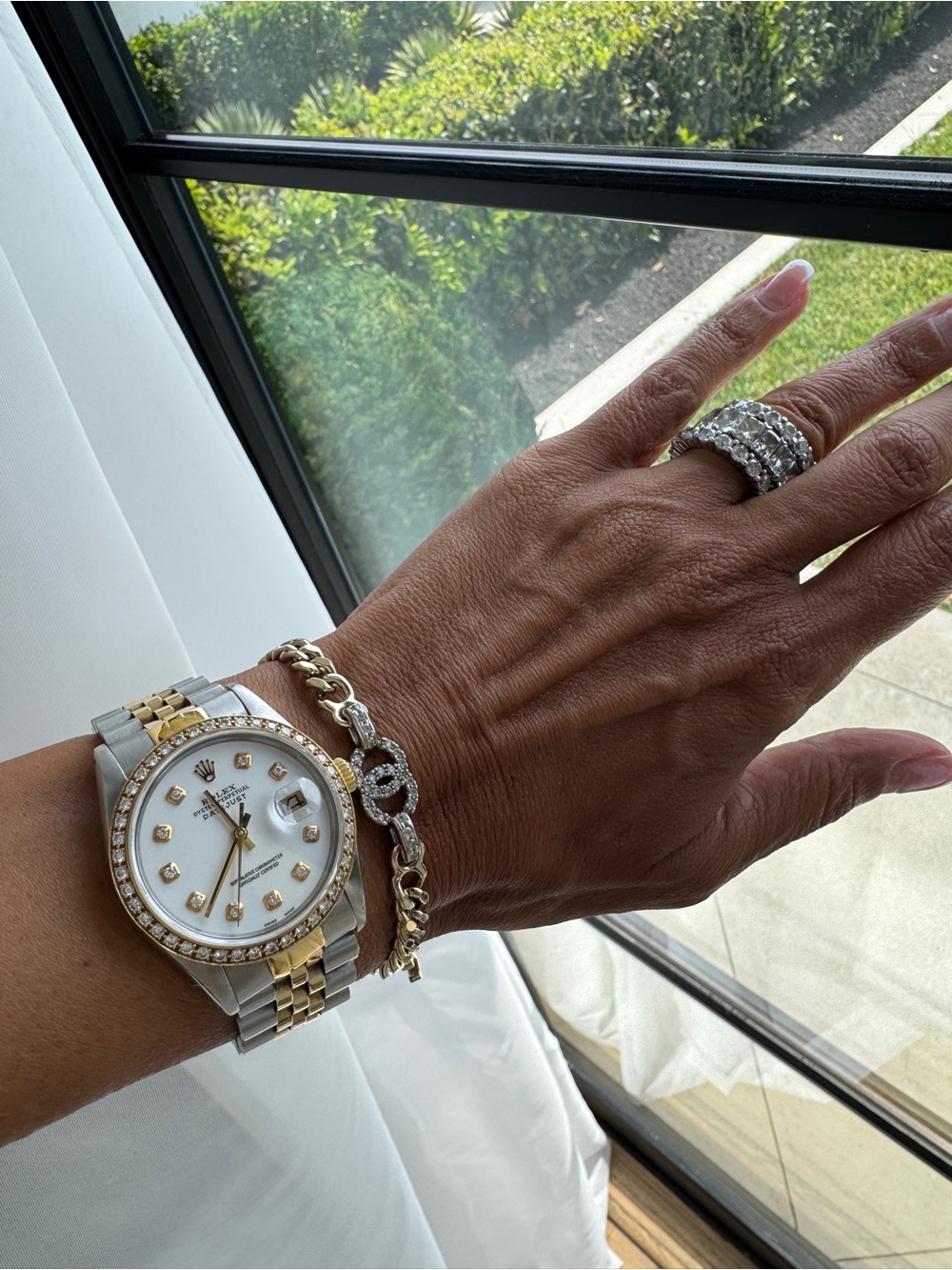 CHANEL Gold and Silver Tone CC Logo Chain Bracelet - Picture 7 of 8